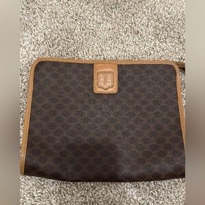 Celine vintage leather clutch bag